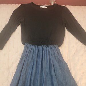 Downeast black and denim midi dress